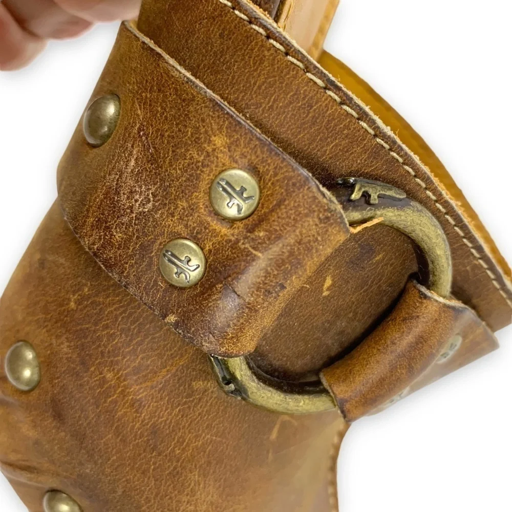 Frye Reese Ring Mule Brown Leather Size 6.5 - Picture 11 of 15